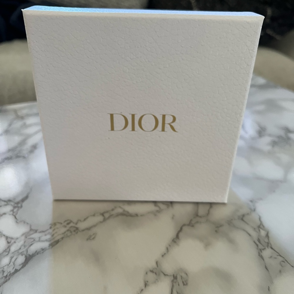 Small Dior box w/ Dior paper, dust bag, ribbon, star & cert. of quality card